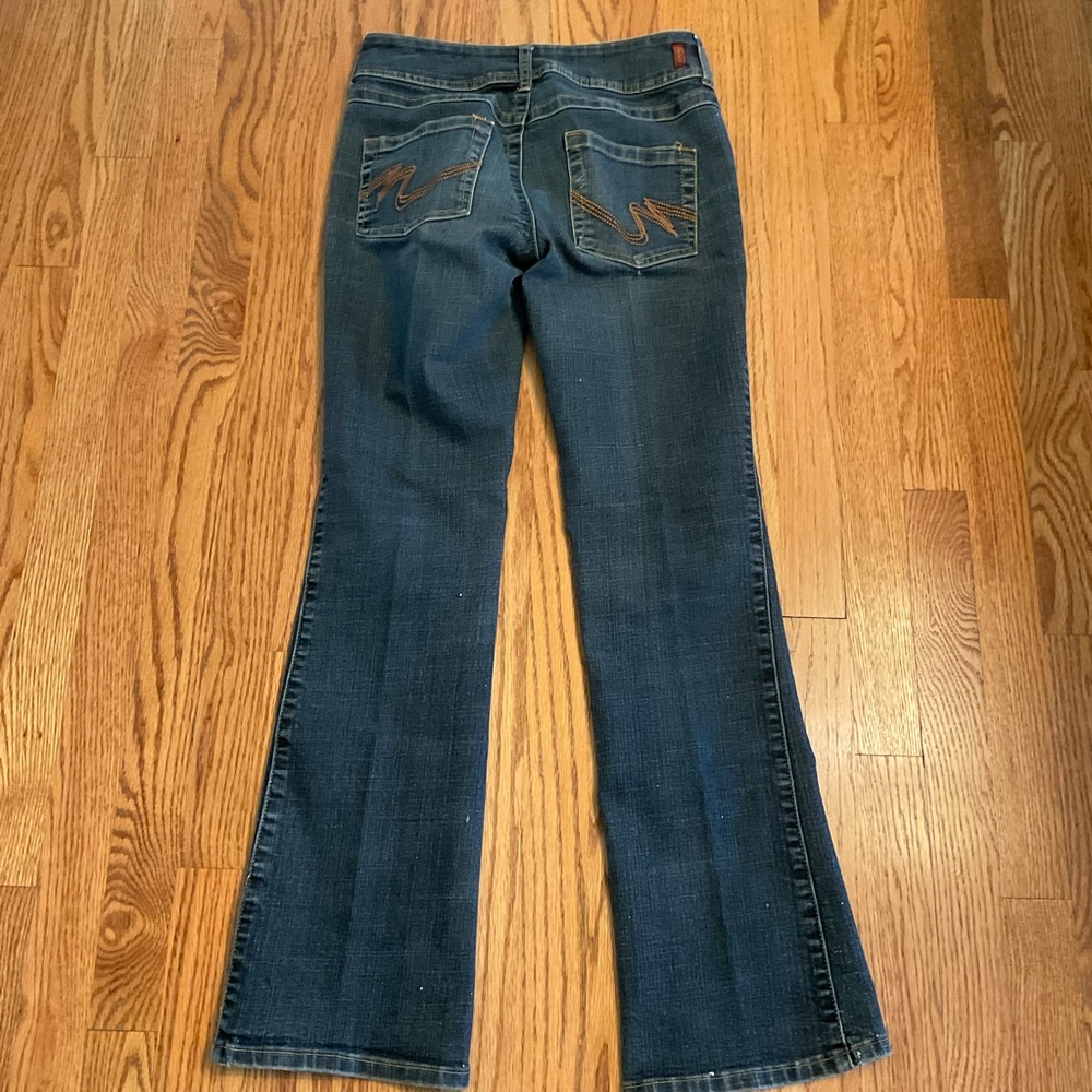 Mix It Stretch Boot Cut Mid Rise  5-Pocket Denim Jeans, Back Pocket Detail, Sz 2 - Picture 7 of 10